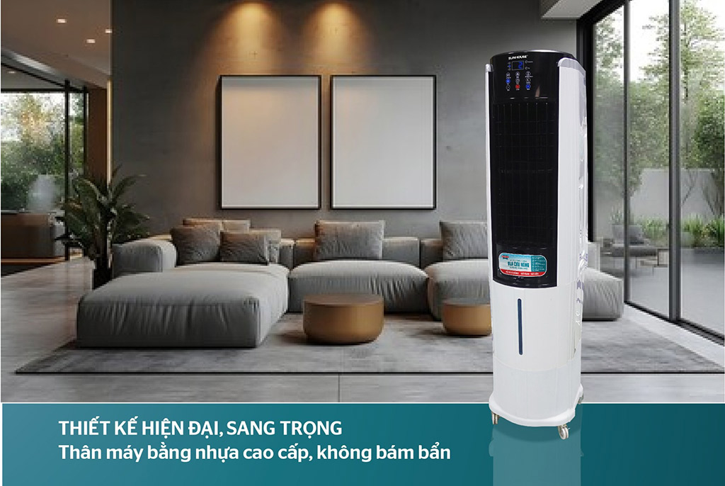 Thiết kế sang trọng và cao cấp của quạt điều hòa Sunhouse SHD7737