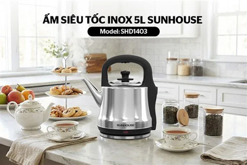 Ấm siêu tốc inox 5L Sunhouse 