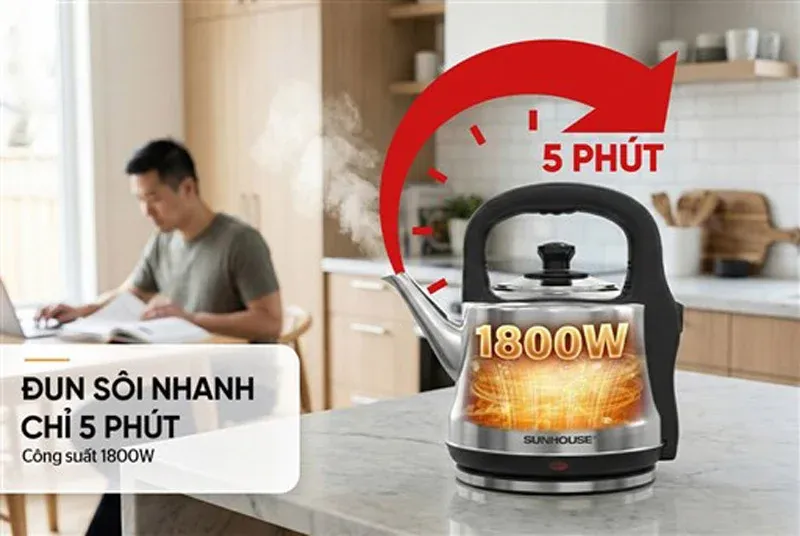 Ấm siêu tốc inox 5L Sunhouse SHD1403 1