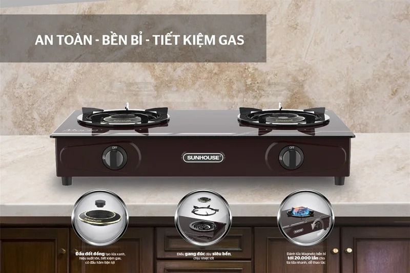 Bếp gas dương kính Sunhouse Mama MMB33032-V