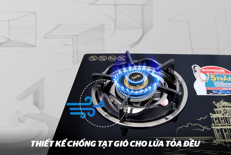 Bếp gas dương kính sunhouse mama mmbb0787b 13 Bếp gas dương kính SUNHOUSE MAMA MMBB0787B