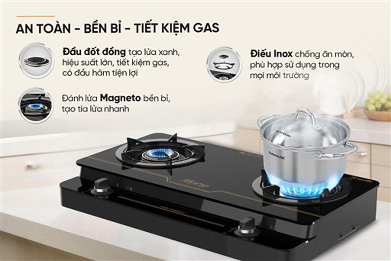 Bếp gas dương kính sunhouse mmb33052-v 8 Bếp gas dương kính SUNHOUSE MMB33052-V