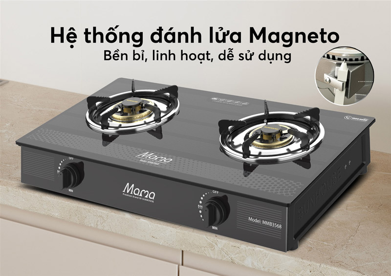 Bếp gas dương kính sunhouse mmb3568 8 Bếp gas dương kính Sunhouse MMB3568