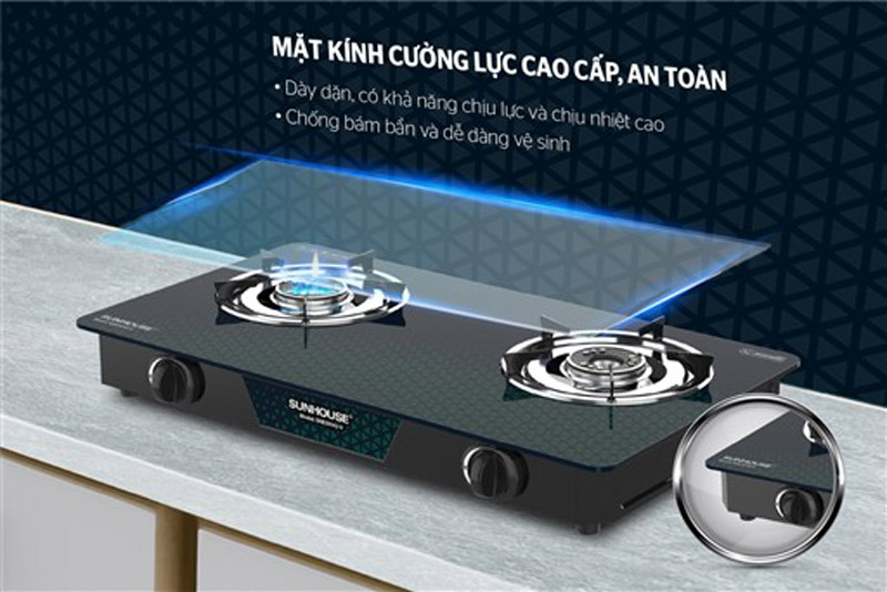 Bếp gas dương kính sunhouse shb31042-v 7 Bếp gas dương kính SUNHOUSE SHB31042-V