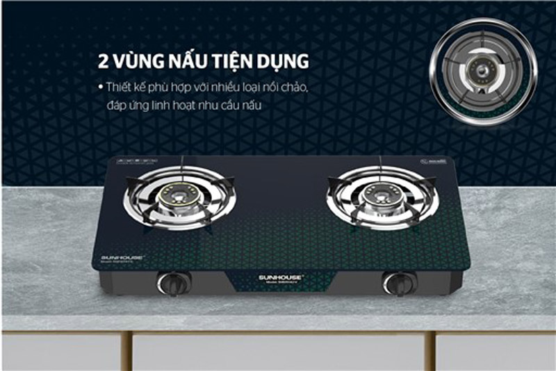 Bếp gas dương kính sunhouse shb31042-v 9 Bếp gas dương kính SUNHOUSE SHB31042-V