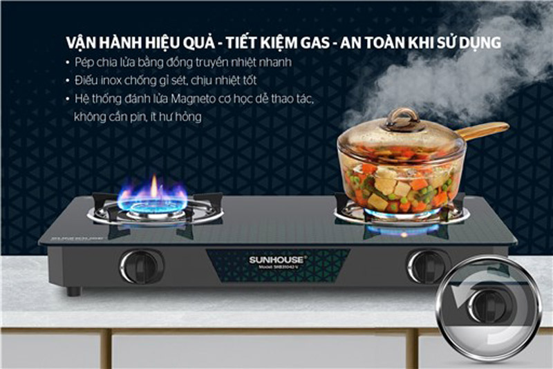 Bếp gas dương kính sunhouse shb31042-v 8 Bếp gas dương kính SUNHOUSE SHB31042-V