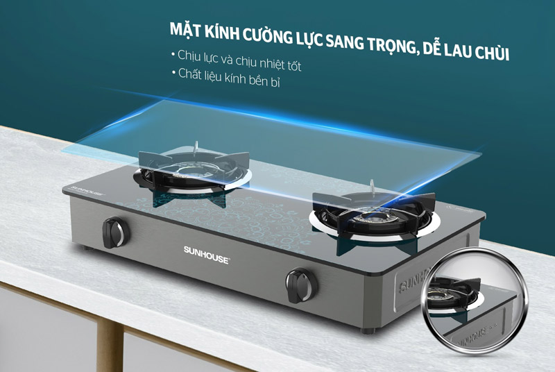 Bếp gas dương kính SUNHOUSE SHB32102-V