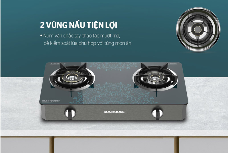 Bếp gas dương kính SUNHOUSE SHB32102-V