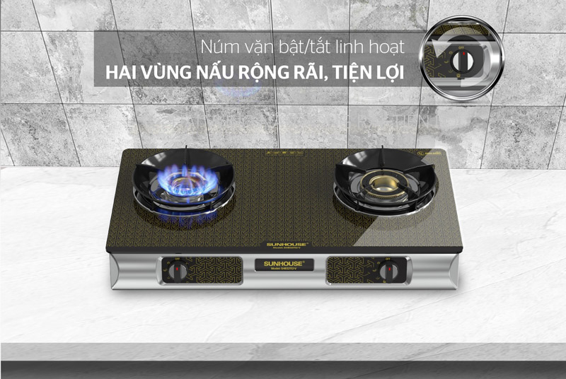 Bếp gas dương kính SUNHOUSE SHB32112-V