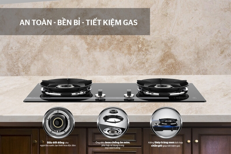 Bếp gas âm kính sunhouse shb61020-v 10 Bếp gas âm kính SUNHOUSE SHB61020-V