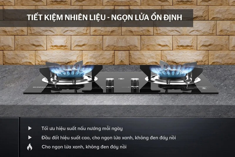 Bếp gas âm kính sunhouse shb62050 10 Bếp gas âm kính SUNHOUSE SHB62050