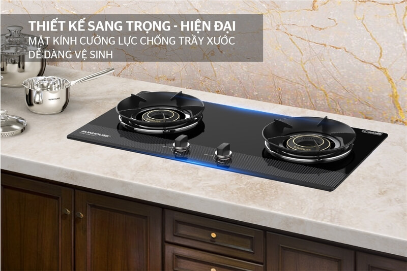 Bếp gas âm kính sunhouse shb61030-v 6 Bếp gas âm kính Sunhouse SHB61030-V