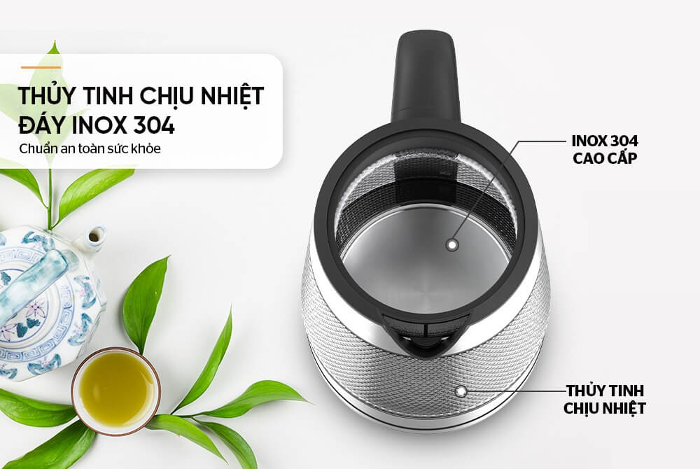 Ấm siêu tốc thủy tinh 1.8L Sunhouse SHD1220 