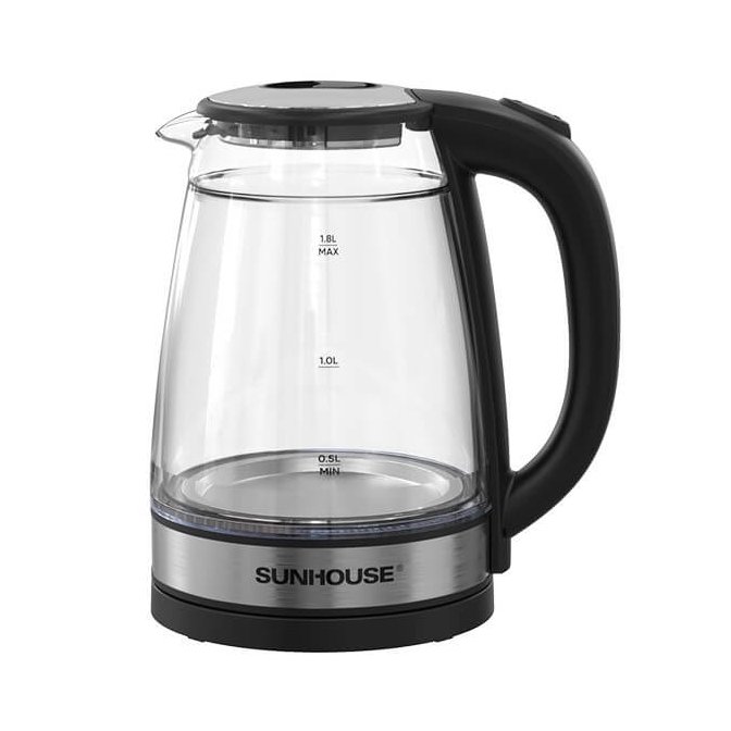 Ấm siêu tốc thủy tinh inox 2 lớp 1.8L SUNHOUSE SHD1331
