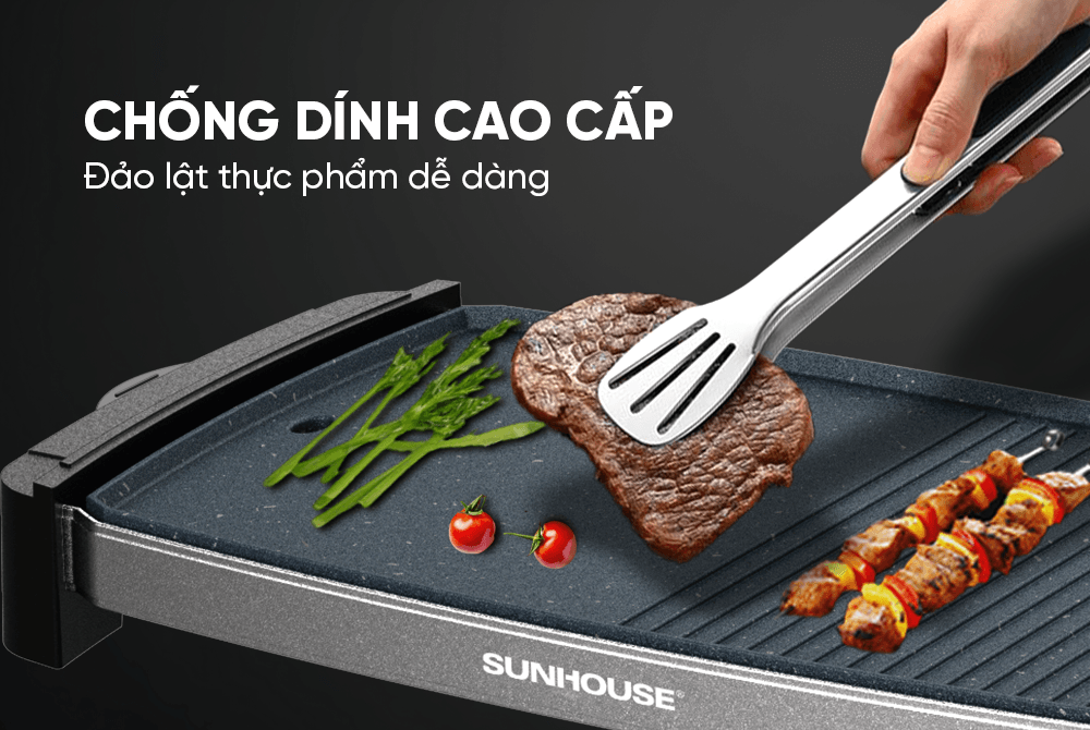 Bếp nướng điện sunhouse shd4612 7 Bếp Nướng Điện Sunhouse SHD4612 chống dính cao cấp