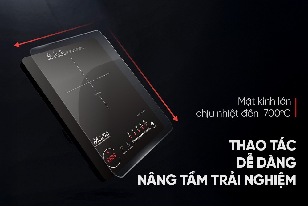Bếp từ SUNHOUSE MAMA SHD6886 mặt kính cảm ứng chịu nhiệt đến 700 độ C