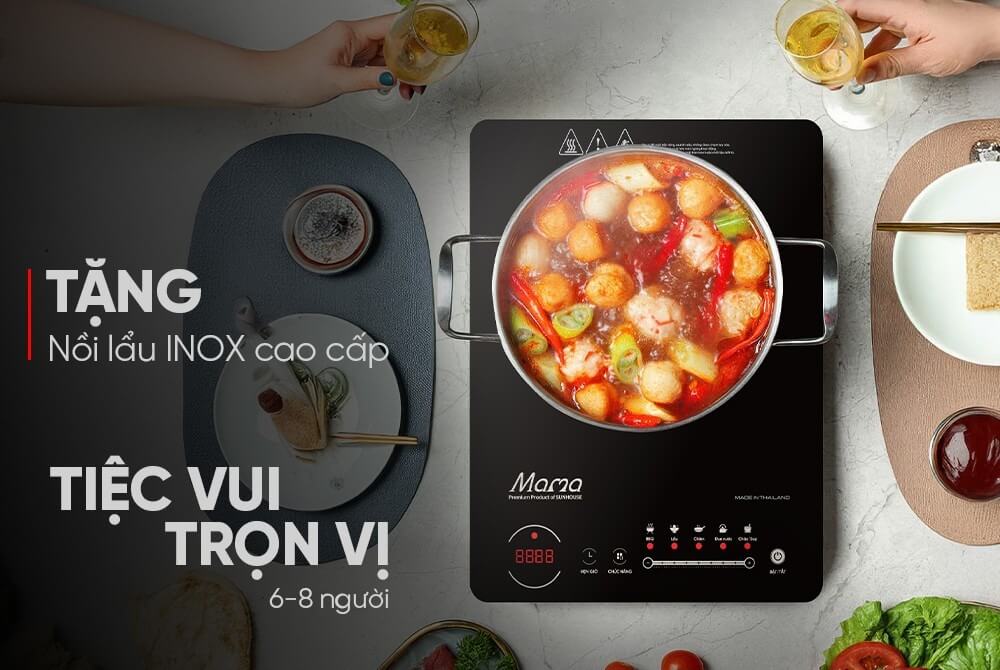 Bếp từ SUNHOUSE MAMA SHD6886 tiệc vui trọn vị