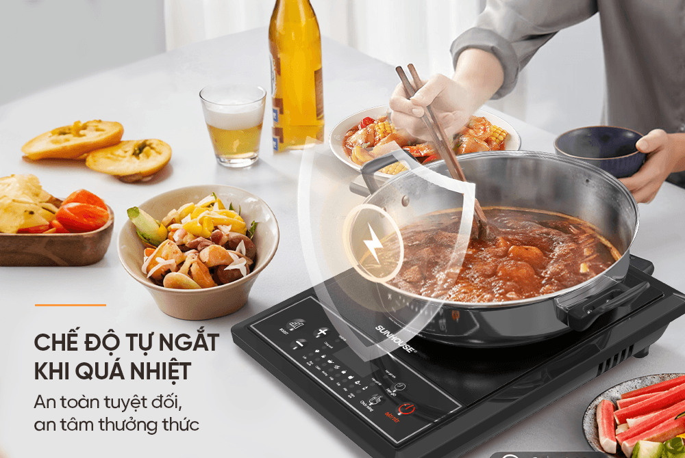 Bếp từ đơn sunhouse shd6154 10 Bếp từ đơn Sunhouse SHD6154 hệ thống an toàn