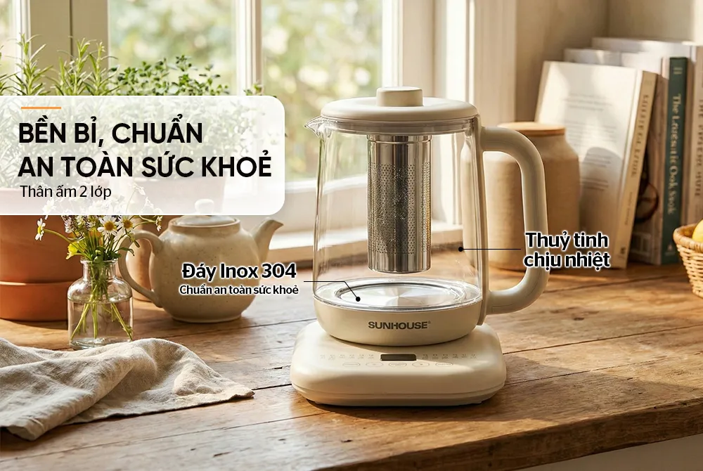 Bình đun đa năng 1.8L Sunhouse SHD1335 