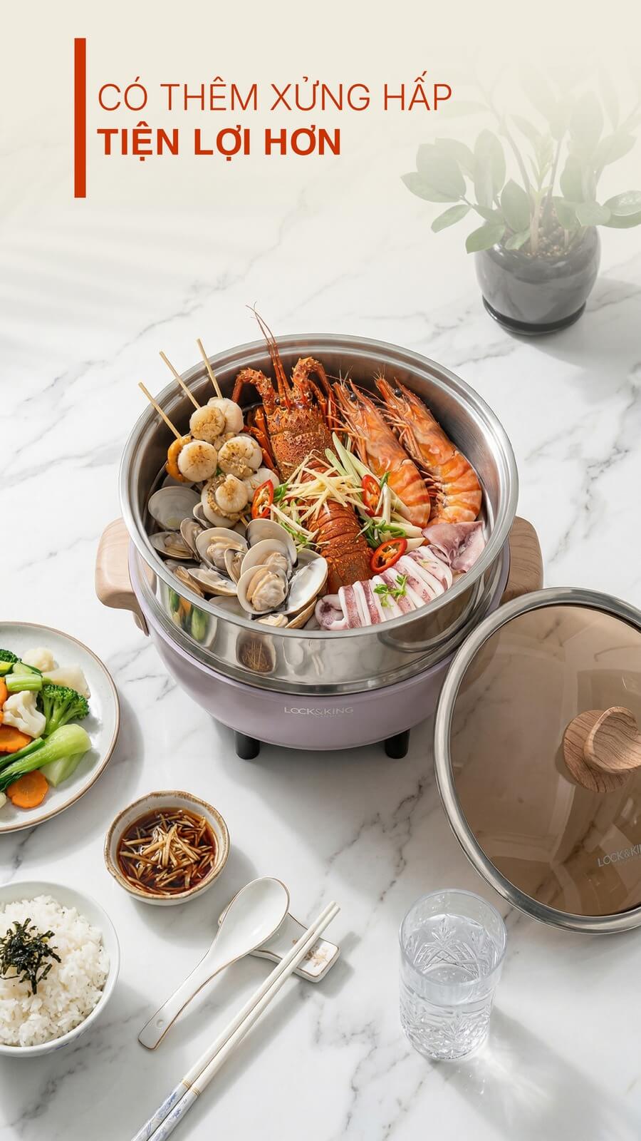 Nồi Lẩu Hấp Đa Năng Lock&King LK-6201