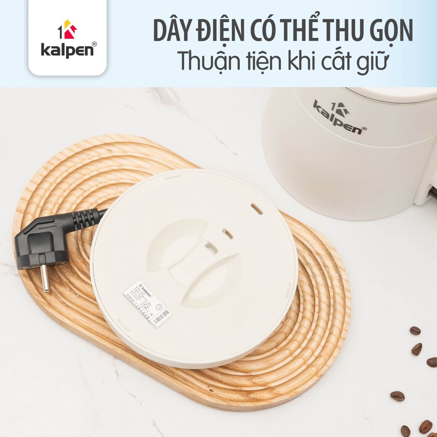 Ấm đun siêu tốc hai lớp inox 304 kalpen kk98 800ml 9 Ấm đun siêu tốc hai lớp Inox 304 Kalpen KK98 800ml