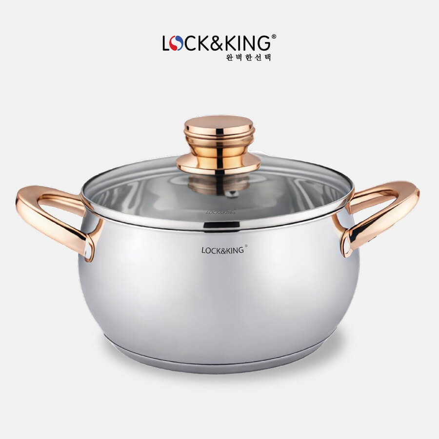 Nồi Inox 5 Đáy Cao Cấp Lock&King LK-3018