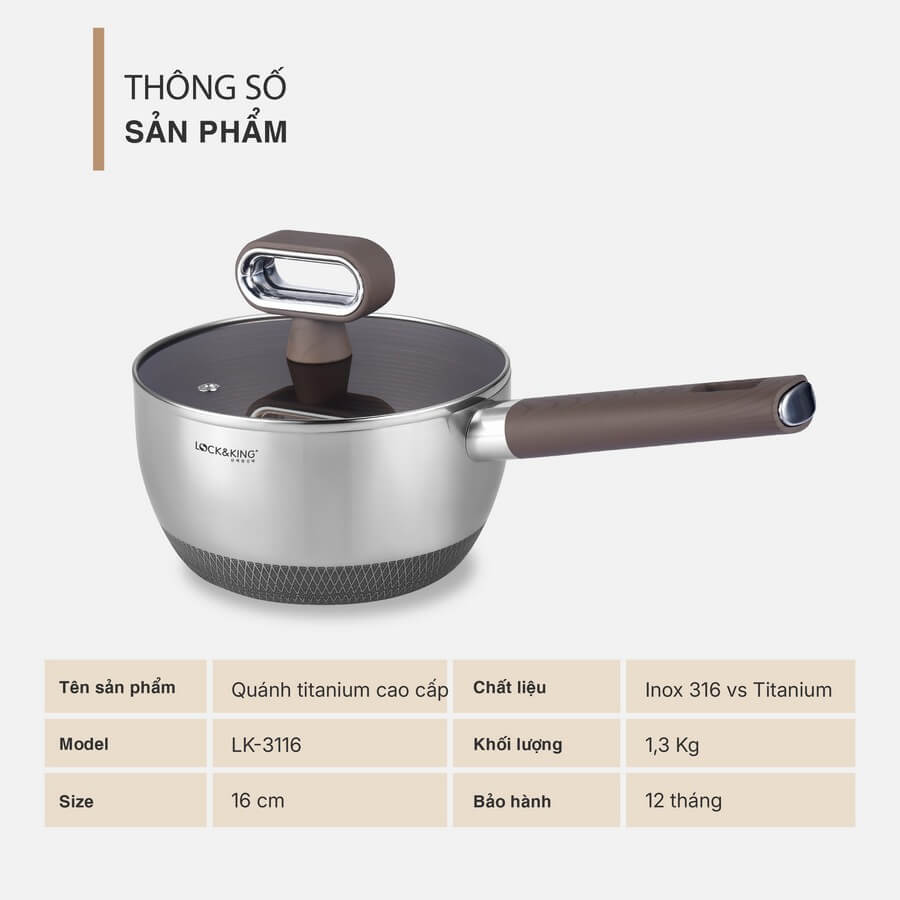 Quánh Titanium Cao Cấp Lock&King LK-3116