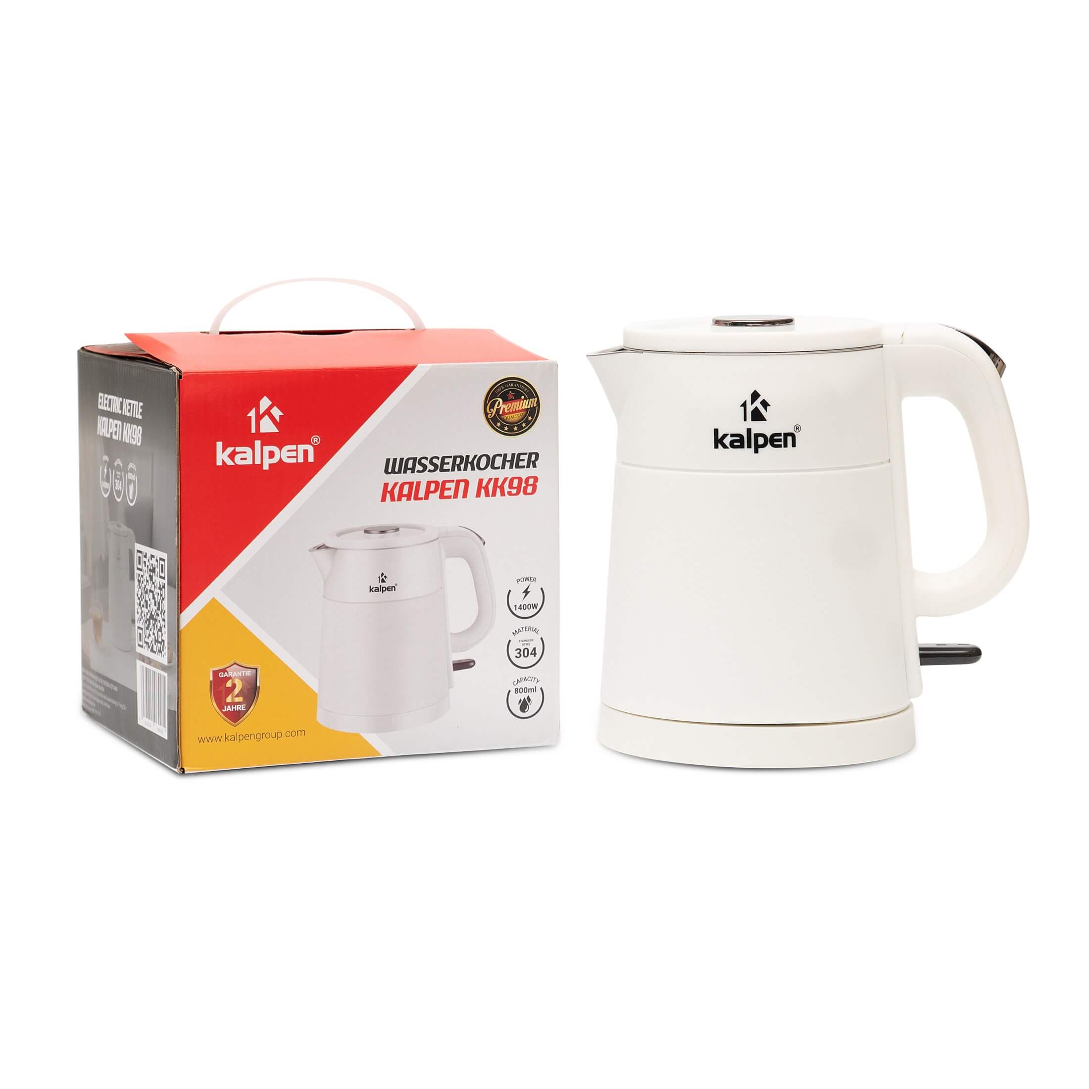 Ấm đun siêu tốc hai lớp inox 304 kalpen kk98 800ml 10 Ấm đun siêu tốc hai lớp Inox 304 Kalpen KK98 800ml