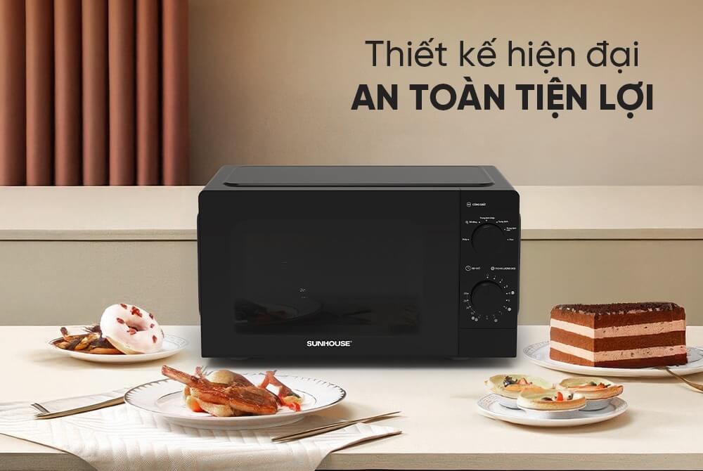 Lò vi sóng 20L Sunhouse SHD4821 thiết kế nhỏ gọn, hiện đại