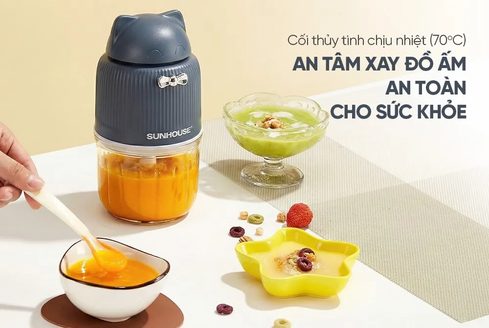 Máy xay thịt mini sunhouse shd5401 4 Máy xay thịt mini Sunhouse SHD5401 - Ảnh 4
