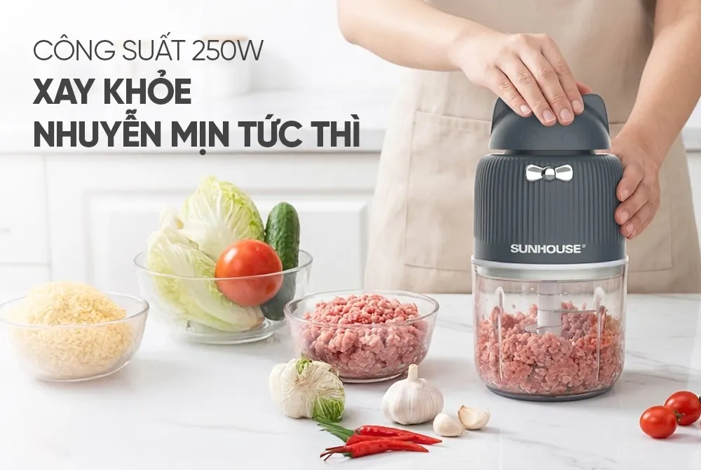 Máy xay thịt mini sunhouse shd5401 3 Máy xay thịt mini Sunhouse SHD5401 - Ảnh 3