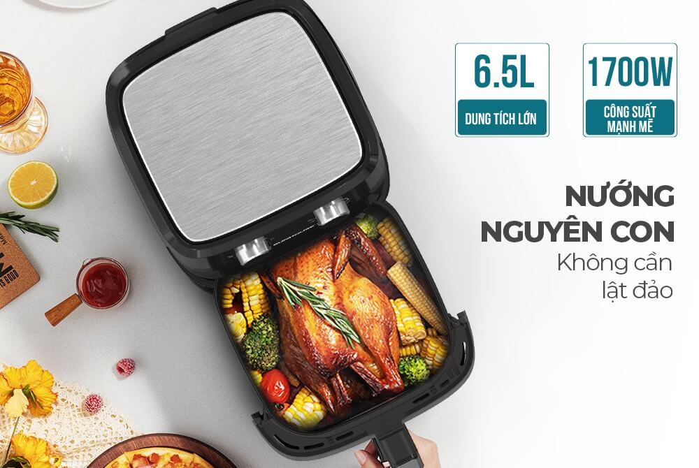 Nồi Chiên Không Dầu 6.5L Sunhouse SHD4030 dung tích lớn