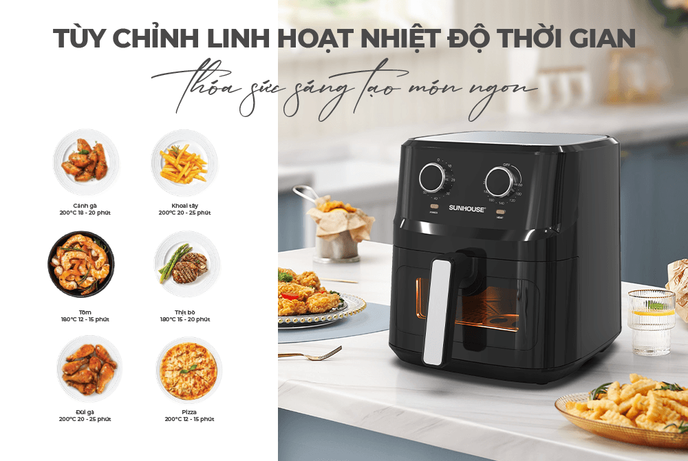 Nồi Chiên Không Dầu 6.5L Sunhouse SHD4030 