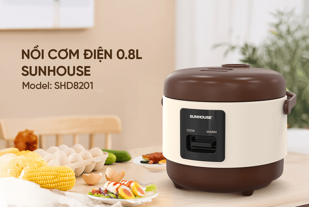 Nồi cơm điện 0. 8l sunhouse shd8201 6 Nồi cơm điện 0.8L Sunhouse SHD8201