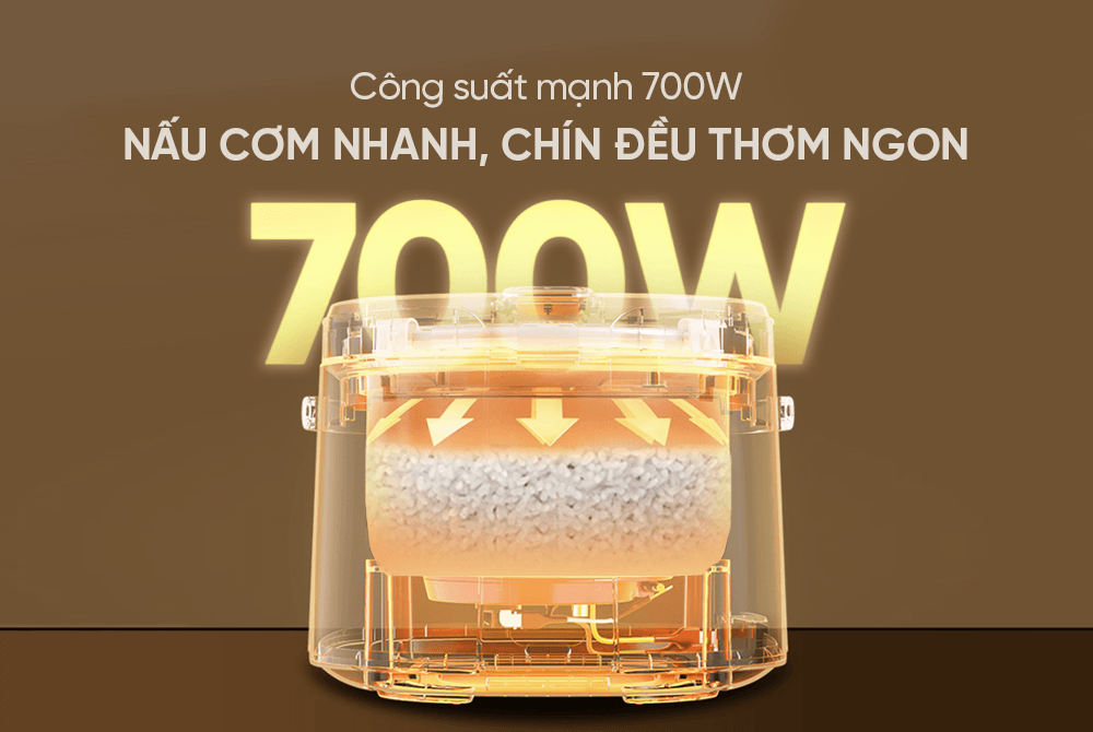 Nồi cơm điện 1.8L Sunhouse SHD8604 công suất 700w