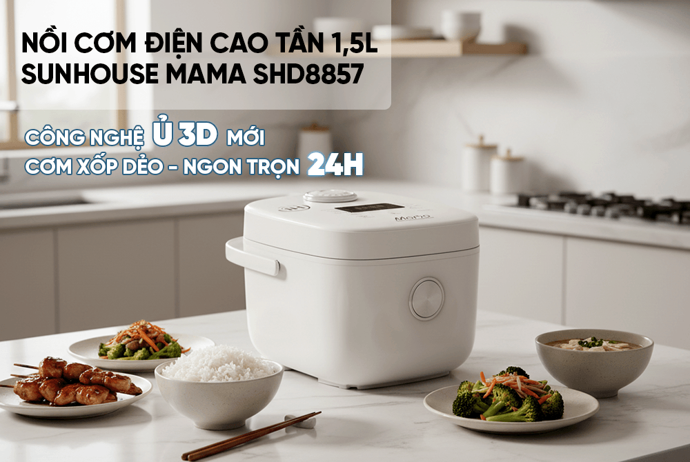 Nồi cơm điện cao tần 1,5l sunhouse mama shd8857 6 Nồi Cơm Điện Cao Tần 1,5L Sunhouse Mama SHD8857