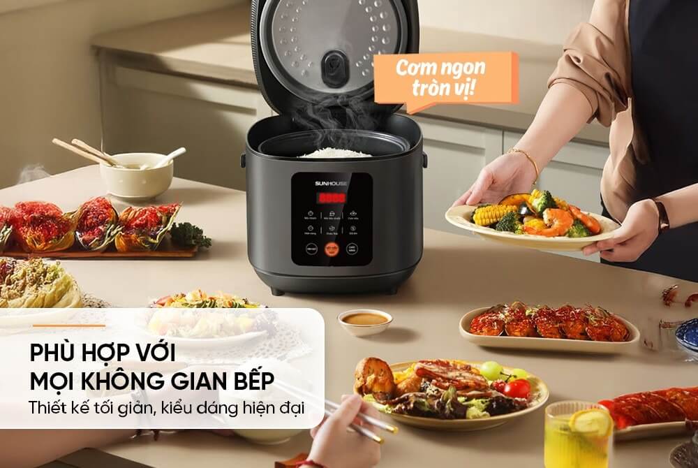Nồi cơm điện tử 1. 5l sunhouse shd8825 12 Nồi cơm điện tử 1.5L Sunhouse SHD8825
