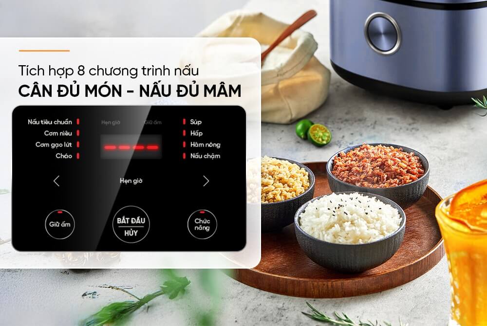 Nồi cơm điện tử 1.8L Sunhouse SHD8916 đa dạng chức năng nấu