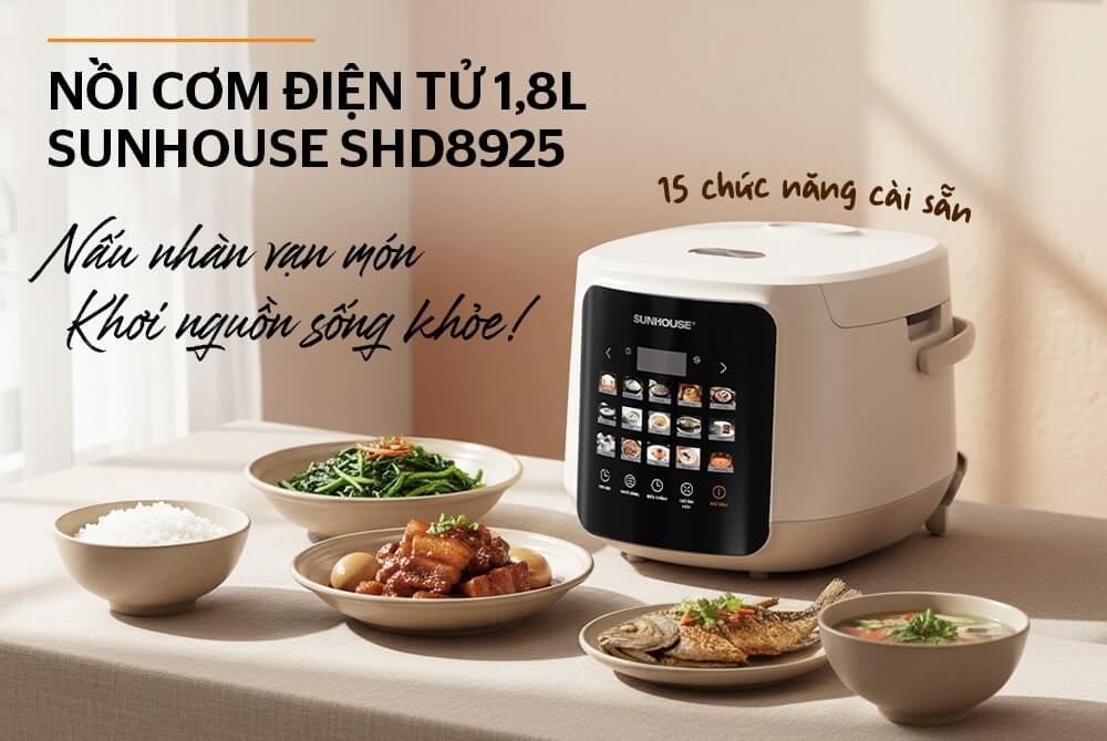Nồi cơm điện tử 1.8L Sunhouse SHD8925