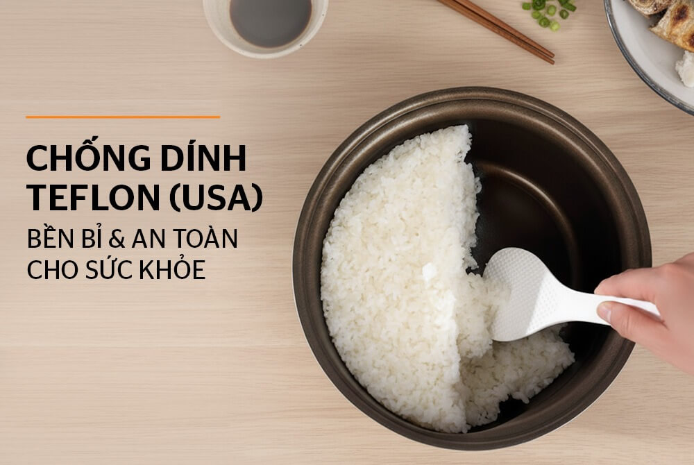 Nồi cơm điện tử 1.8L Sunhouse SHD8925 lòng nồi chống dính