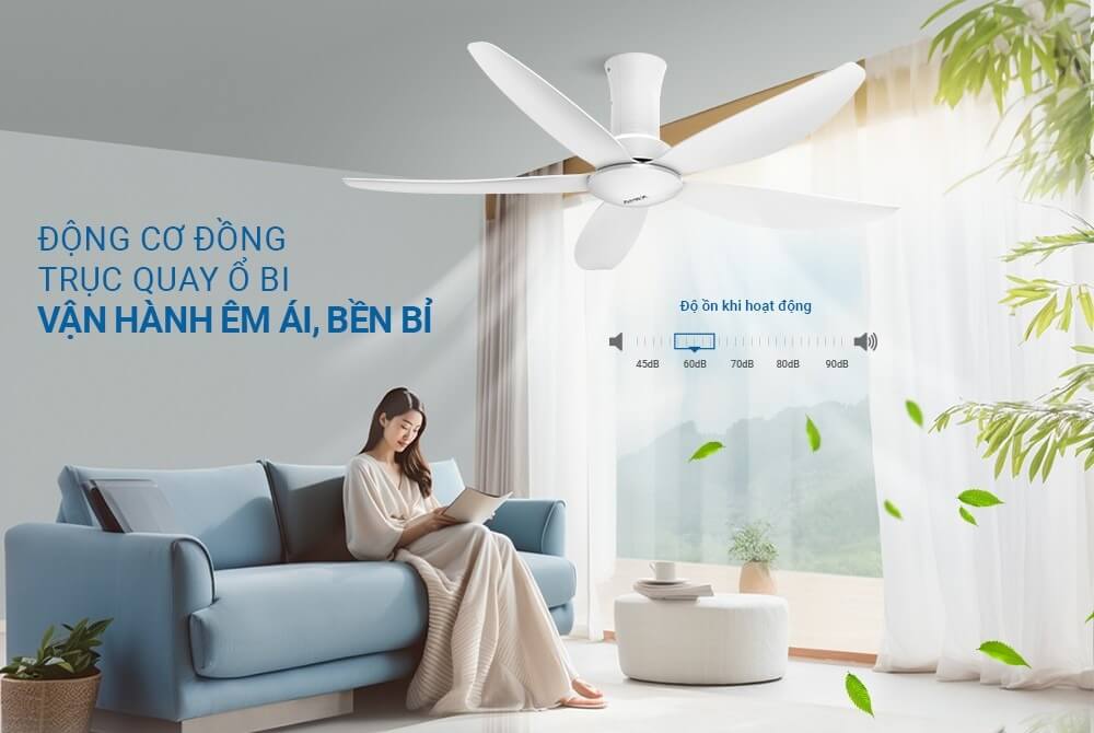 Quạt trần 5 cánh sunhouse apex apf7669w 10 Quạt trần 5 cánh SUNHOUSE APEX APF7669W vận hành êm ái bền bỉ