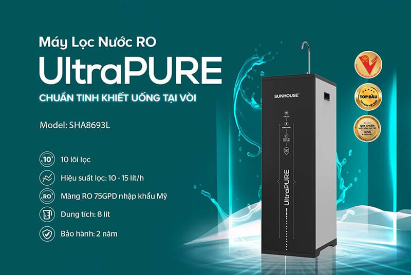 Máy lọc nước RO Sunhouse SHA8693L UltraPURE
