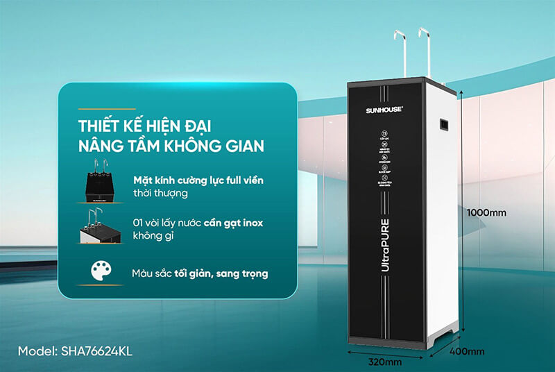 Máy lọc nước ro sunhouse sha76624kl ultrapure 11 lõi 4 Máy lọc nước RO Sunhouse SHA76624KL UltraPURE