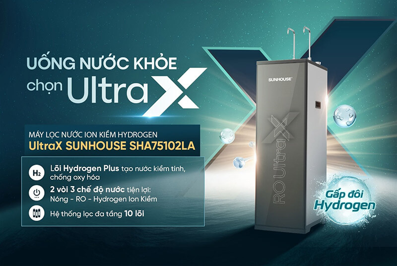 Máy lọc nước ion kiềm hydrogen Sunhouse SHA75102LA UltraX